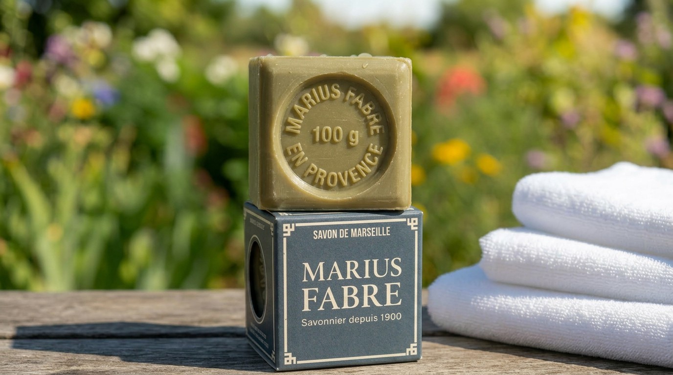 Marseillské olivové mýdlo Marius Fabre 100 g z olivového oleje balené v papírové krabičce