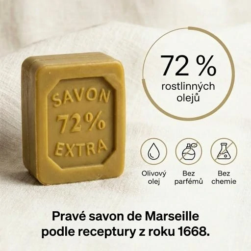 Marseillské mýdlo z olivového oleje 40 g v papírové krabičce
