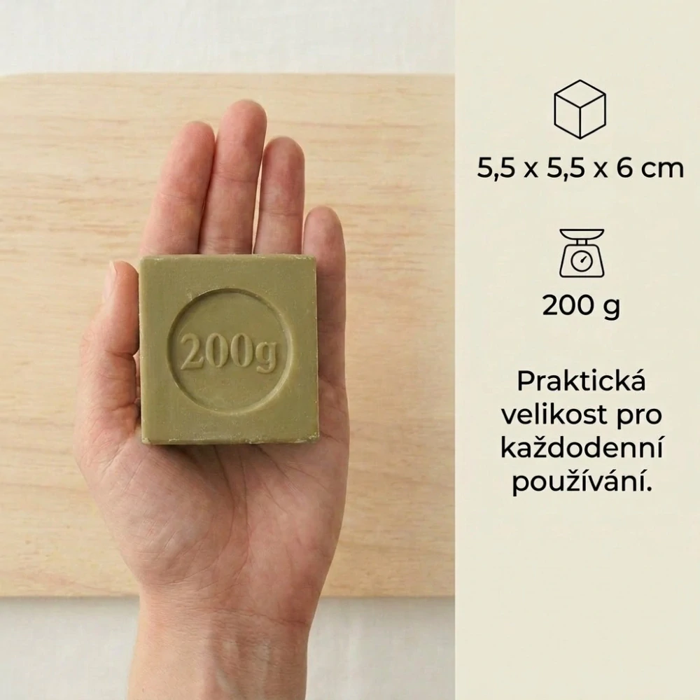 Marseillské mýdlo z olivového oleje 200 g bez obalu
