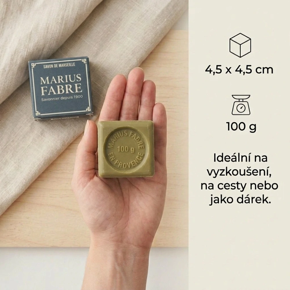 Marseillské mýdlo z olivového oleje 100 g v papírové krabičce