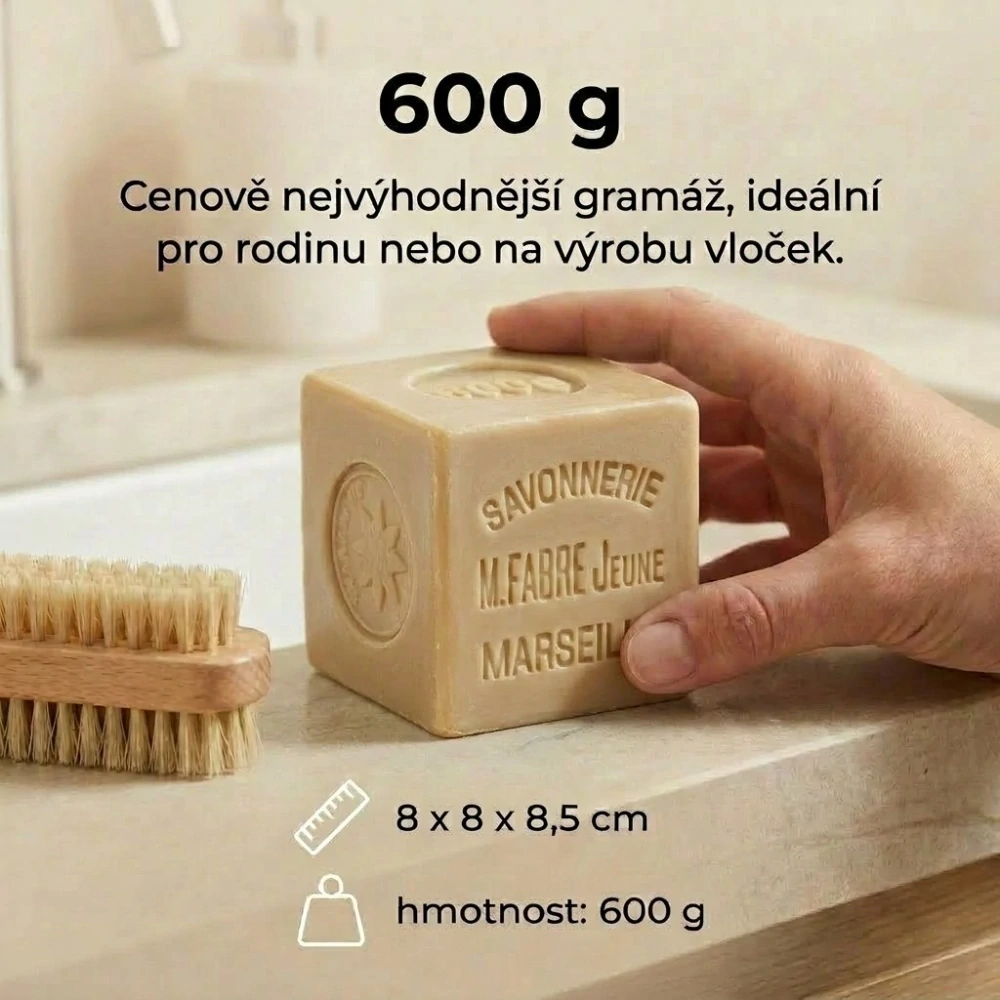 Marseillské mýdlo ze slunečnicového oleje 600 g ve fólii