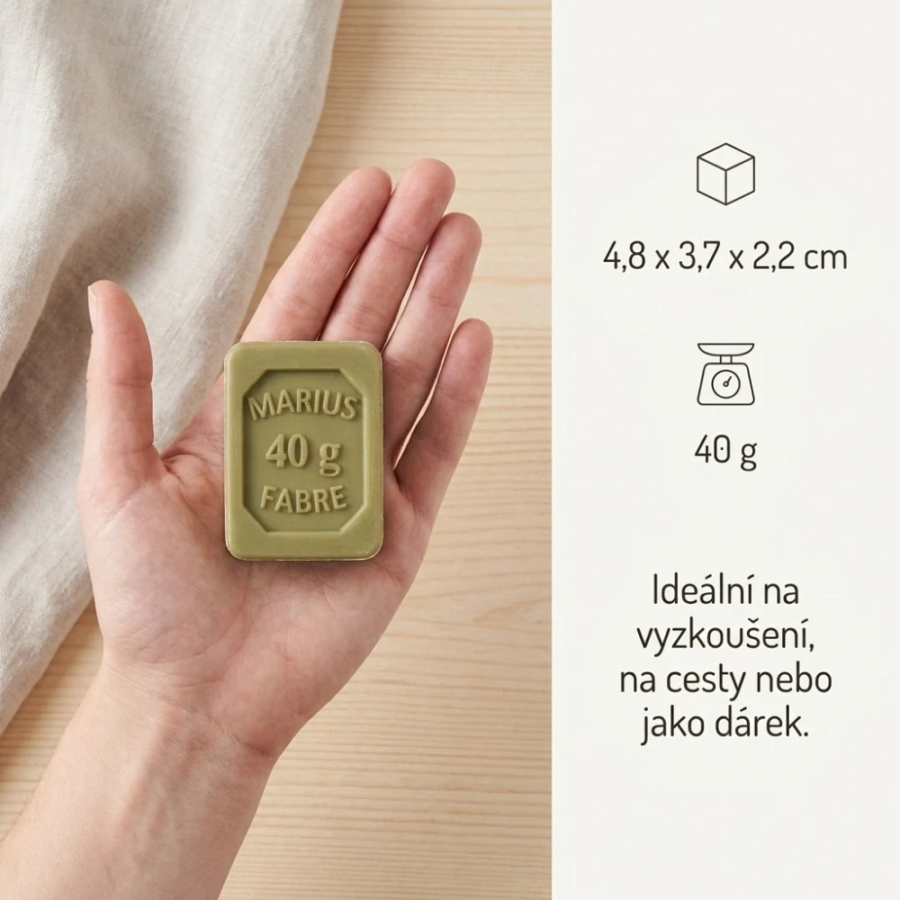 Marseillské mýdlo z olivového oleje 40 g v papírové krabičce