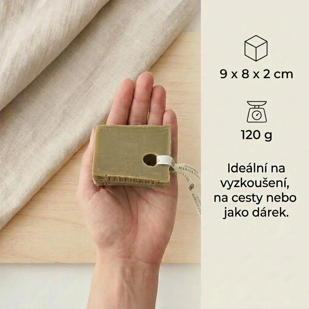 Marseillské mýdlo z olivového oleje plátek 120 g v papírovém sáčku