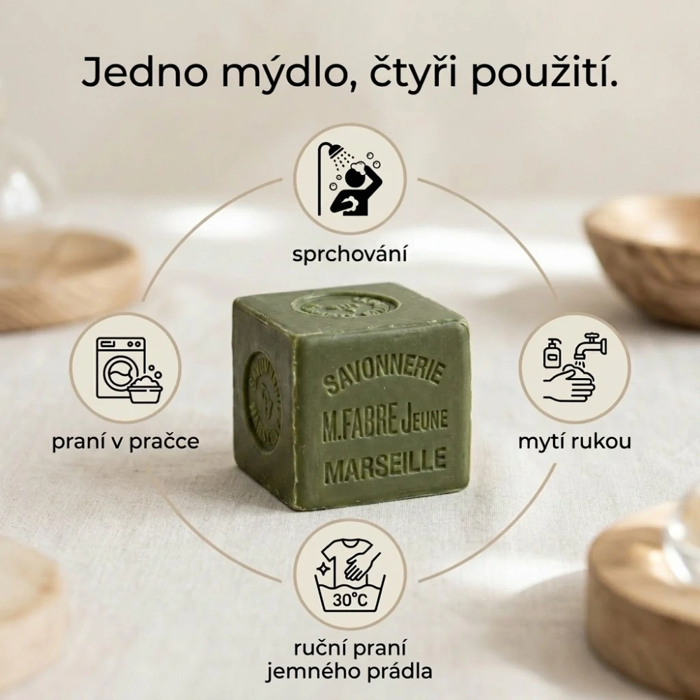 Marseillské mýdlo z olivového oleje 600 g bez obalu