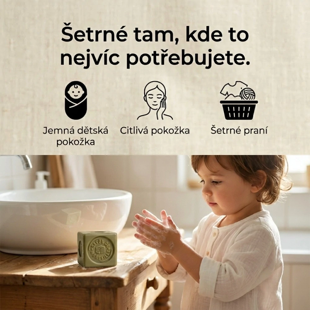 Marseillské mýdlo z olivového oleje 400 g ve fólii