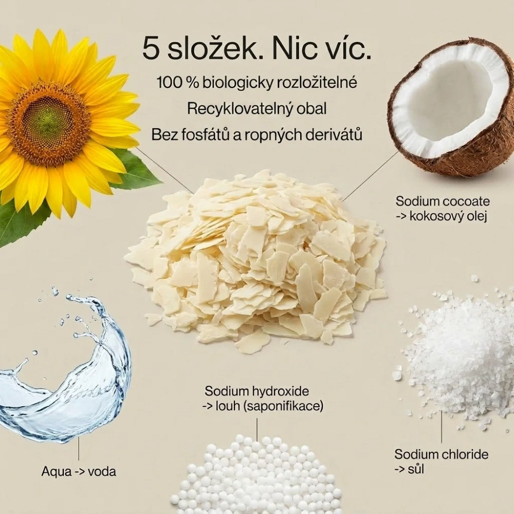 Marseillské mýdlové vločky se slunečnicovým olejem 980 g
